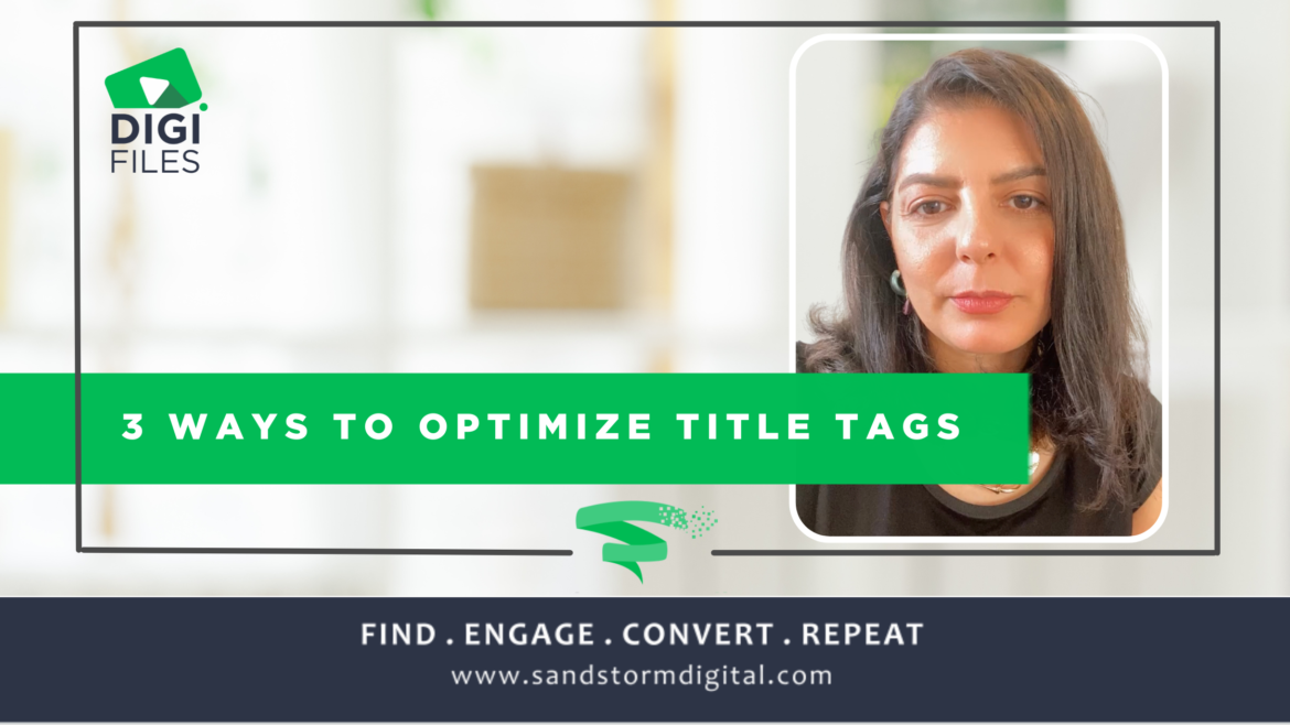 Title: 3 ays to Optimize Title Tag with female digital marketer face in Dubai